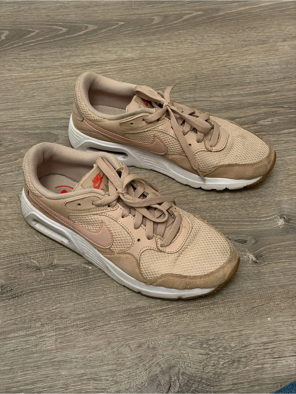 Nike Women’s Pink-Beige Lace-Up Sneakers